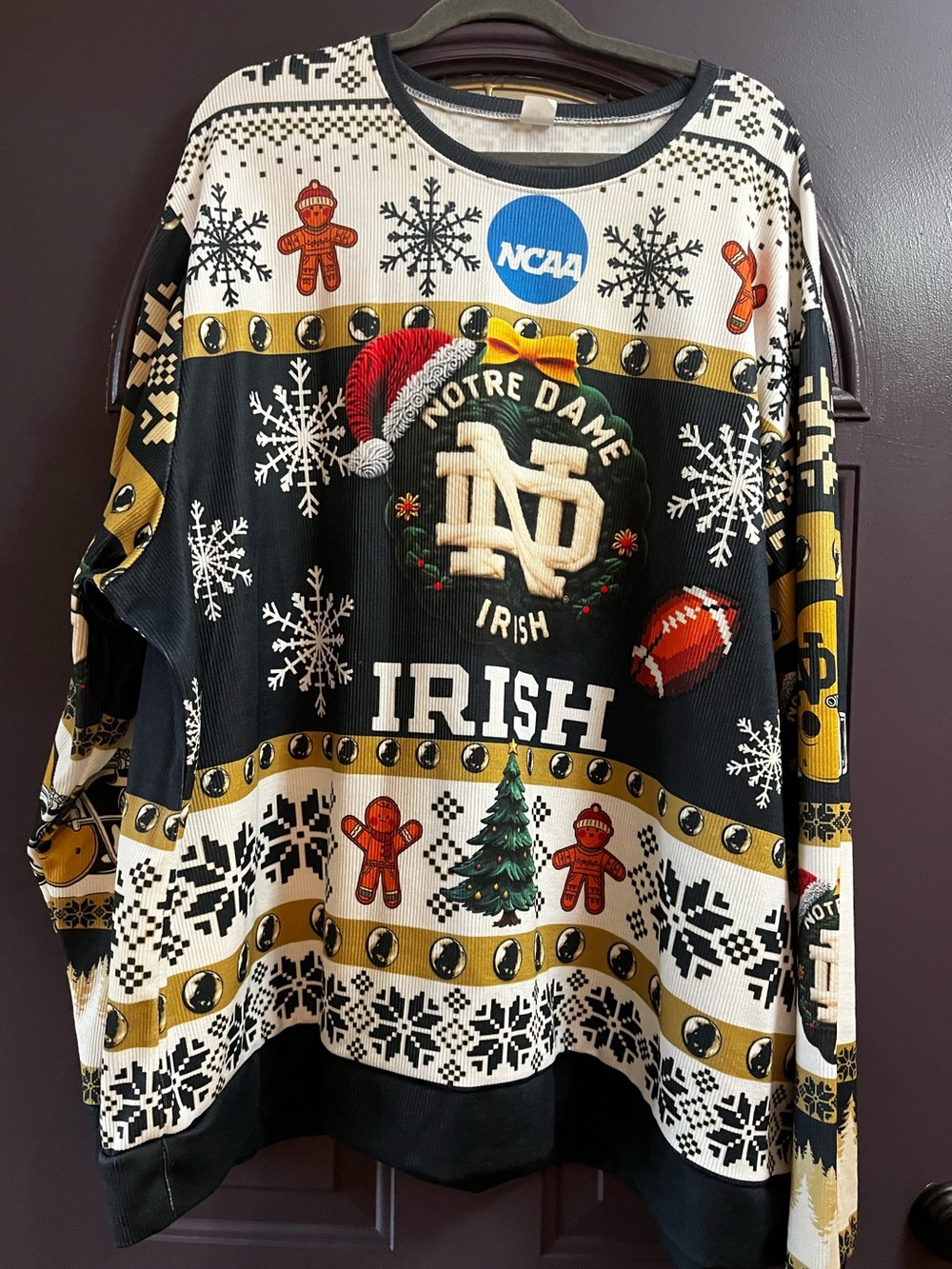 Irish Blue & Gold Holiday Sweater